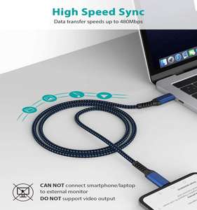 Cable de Carga Rápida <span class=keywords><strong>USB</strong></span>-<span class=keywords><strong>C</strong></span> <span class=keywords><strong>a</strong></span> <span class=keywords><strong>USB</strong></span>-<span class=keywords><strong>C</strong></span> de 20V 3A, Tipo 65W, Cable Trenzado de 60W PD de 6 pies - Product Image 3