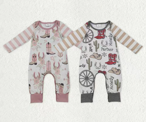 Botas vaqueras para bebés, niños y niñas, con estampado de cactus y flores, y peleles. - Product Image 4