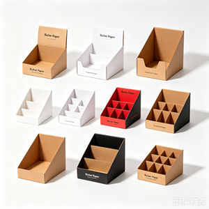 Caja de Exhibición Ranurada Ecológica Personalizada con Asa, Embalaje Minorista de Papel Kraft Corrugado para Gafas y Tazas, Almacenamiento de Regalos - Product Image 3