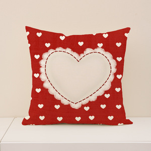 Nouvelle housse de coussin de la Saint-Valentin de style nordique, imprimé cœur rouge et lettres, taie d'oreiller douce pour la peau pour la décoration intérieure - Product Image 5