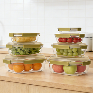 Bol de conservation alimentaire en verre borosilicate de haute qualité pour salade de fruits, boîte à lunch, compatible micro-ondes, sans BPA, récipient résistant au micro-ondes avec couvercle et poignée en PP - Product Image 5