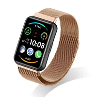 Accessoires de luxe Bracelet de montre milanais intelligent magnétique en acier inoxydable Bracelet boucle pour Huawei Watch FIT 2