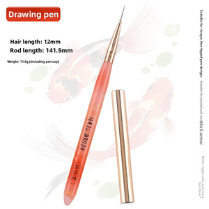 ปากกาเขียนเล็บสีแดงใส ขนแปรงไนลอน ด้ามอะคริลิค หัวแบนรูปไข่ อเนกประสงค์ สำหรับเจลยูวี ออกแบบลายเล็บ ขายส่ง - Product Image 4