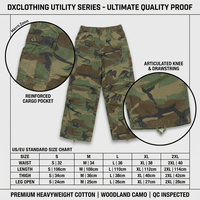 Pantalon cargo American Vintage Grunge Woodland de luxe, 450 GSM, coupe ample, délavé à l'acide, multi-poches, style streetwear