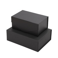 Premium Benutzerdefiniertes Logo Luxuriöse Große Matte Starre Papier-Karton Schwarze Faltbare Leere Magnetverschluss Geschenkbox Verpackung