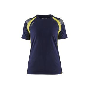 BLAKLADER - 340210308833XXXL Camiseta de mujer Azul marino/Amarillo Hi-vis-EAN 7330509742365 CAMISETAS Y POLOS DE TRABAJO - Product Image 1