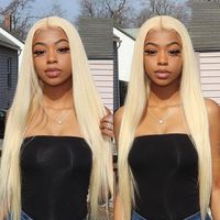 Perruque lace frontal wig naturelle blonde pour femmes, 613, Prix de gros, cheveux humains