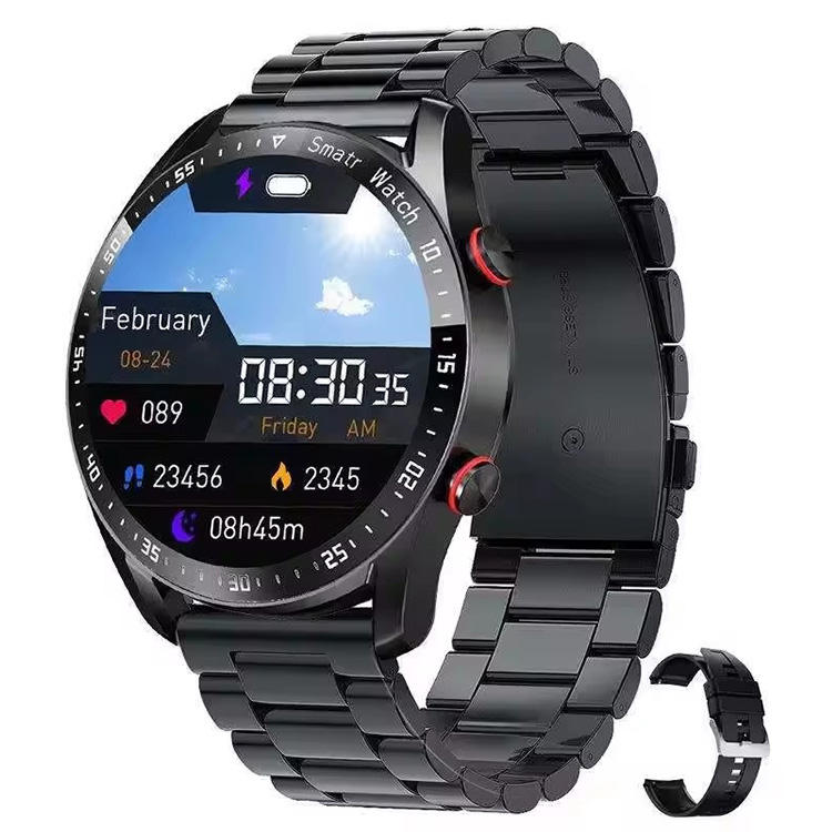 1 bracelet en acier inoxydable noir + silicone noir