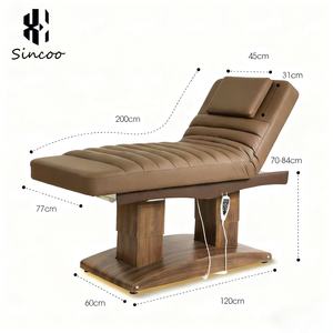 Cama de Masaje de Belleza de Alta Calidad con Doble Columna de Madera y Control de Pedal, 4 Motores, Color Personalizable, Cama Facial - Product Image 4