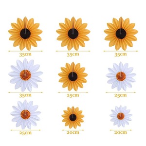 Nouvel ensemble d'éventails en papier <span class=keywords><strong>Origami</strong></span> Tournesol pour la décoration d'ambiance de fête - Product Image 5