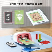 Likcut S501 Machine de découpe de vinyle intelligente portable rose pour projets créatifs DIY, divertissement familial et scolaire, décorations, papier transfert et film