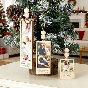 Cadre photo miniature en bois personnalisé et minimaliste - Cadre pour mon premier anniversaire - Affichage de photos pour couple de jeunes mariés et famille - Product Image 2