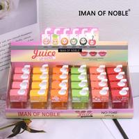 IMANOFNOBLE ampoule tranches de fruits brillant à lèvres mignon pêche coeur Transparent hydratant huile pour les lèvres soin des lèvres en gros 24 pièces/boîte