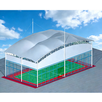 Toiture en membrane tendue imperméable en PVDF, ignifuge, résistante aux UV, structures tendues pour stades, structure en acier galvanisé, durée de vie de plus de 15 ans
