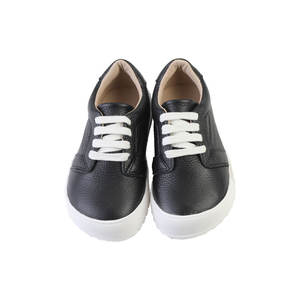 Zapatillas Deportivas Minimalistas de Cuero Genuino para Niños y Niñas, con Puntera Ancha, Ligeras, Forro de PU, Modelo Hecho en EE. UU. BHSP062-Negro - Product Image 4