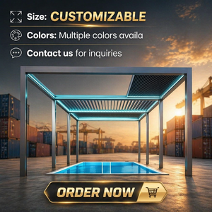 Pérgola Bioclimática Plegable Portátil Personalizada OEM al por Mayor, de Bajo Mantenimiento, para Mejorar el Patio Trasero, Cubierta para Terraza en el Techo - Product Image 1