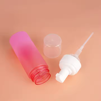 Flacon pompe en plastique PET rose lisse et brillant de haute qualité, vide, 100 ml, 120 ml, 150 ml, 200 ml, pour produits de soin de la peau, nettoyant visage, mousse