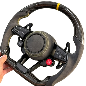 Volant de voiture sport en cuir et fibre de carbone pour <span class=keywords><strong>Audi</strong></span> A4 B7 R8 <span class=keywords><strong>TT</strong></span> Mk2 <span class=keywords><strong>Mk3</strong></span> B8 <span class=keywords><strong>RS</strong></span> TTS <span class=keywords><strong>RS</strong></span> A3/A4/A5/A6/A7/A8/A1/Q3/Q5/Q7 - Product Image 2