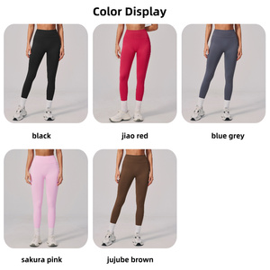 Leggings Deportivos de Cintura Alta para <span class=keywords><strong>Mujer</strong></span>, con Logotipo Personalizado, Transpirables, Sin Costura Delantera, Efecto Levanta Glúteos, para Yoga - Product Image 5
