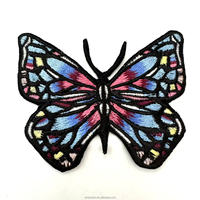 Patchs 3D rectangulaires personnalisés avec logo, thermocollants, à coudre ou à coller, pour vêtements, magnifiques broderies papillon, découpe laser, tissu chenille