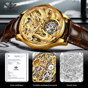 Oupinke 3176 marca <span class=keywords><strong>internacional</strong></span> relojes automáticos para hombre <span class=keywords><strong>reloj</strong></span> de pulsera dragón chino hueco de lujo <span class=keywords><strong>reloj</strong></span> mecánico de alta calidad - Product Image 3