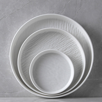 Platos Para Restaurant Traiteur Eevent Creative Dîner Ensemble Plats Porcelaine Vaisselle Mat Rond Blanc Noir Plat Assiette En Céramique
