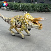 Réplica de Criatura Prehistórica Inteligente para Entretenimiento al Aire Libre, Triceratops Mecánico de Cuatro Patas, Robot Dinosaurio de Tamaño Real