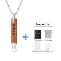 Collier de perles en bois pour chant sanskrit AUM, pendentif flûte musicale de méditation 528 Hz, bijoux de luxe légers
