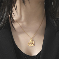 Joyería para Deportes, Ejercicio, Gimnasia, Aniversario, Collares con Cadena de Eslabones y Colgante de Acero Inoxidable Dorado, Sencillo, a la Moda