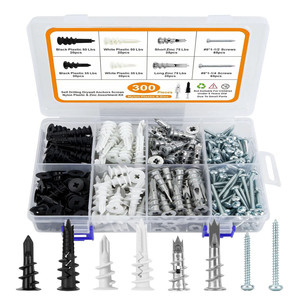 Baiguluo Drywall Anchors 300pcs Set Zinc Plated Carbon Steel Hammer Drive Anchors For Gypsum Board Wall Mounting - Product Image 1