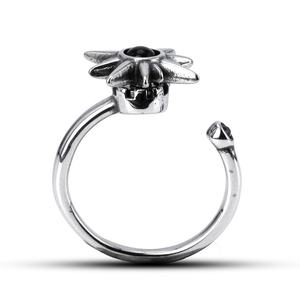 Su Geçirmez Ayarlanabilir 316L Paslanmaz Çelik Güneş Pusulası Fidget Yüzükleri Siyah Taşlı Vintage Denizci Takısı Erkekler ve Kadınlar için - Product Image 2