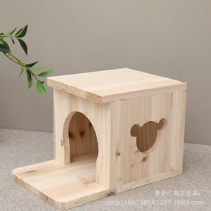 Casa de Madera para Hámster, Rectangular, Duradera, para Interiores, Tamaño Pequeño - Product Image 1
