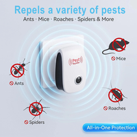 Répulsif antiparasitaire ultrasonique à brancher, contrôle électronique des insectes d'intérieur pour souris, cafards, fourmis, araignées, couverture de 1200 pieds carrés