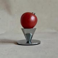 Porte-bougie conique inversé en alliage d'aluminium et de fer, finition argent brillant miroir, pour bougie simple, idéal pour table à manger et décoration intérieure