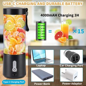 Mixeur portable personnalisé avec logo, 450 ml, pour l'extérieur et les voyages, vente en gros - Product Image 6