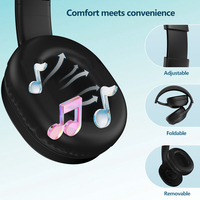 H & E BH9 Headset Stereo nirkabel dengan mikrofon headphone Bluetooth Over Ear Aksesori Gaming dengan baterai sangat tahan lama