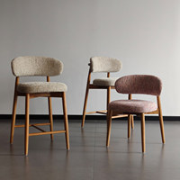 Chaise de salle à manger Oleandro en bois massif de style italien, sans accoudoirs, rembourrage doux, mobilier moderne minimaliste pour le salon