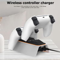 Station de charge double Dobe TP5-0521B pour manette sans fil PS5, station de charge, socle d'alimentation pour manette PS5