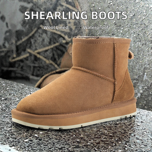 <span class=keywords><strong>Bottes</strong></span> de Neige Classiques Montantes en Véritable Cuir de Mouton Double Face <span class=keywords><strong>Fourrées</strong></span> Laine Mérinos Thermiques Hiver à Enfiler Automne pour <span class=keywords><strong>Femme</strong></span> - Product Image 6