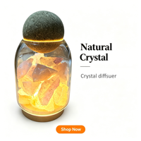 Diffuseur d'arômes pour la décoration de la maison, diffuseur en cristal naturel avec support de lampe et huile essentielle