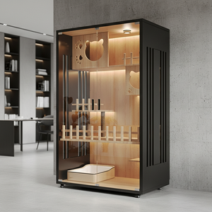 Nueva Villa Moderna de Lujo para Gatos de Interior, Recinto Grande para Gatos con Ruedas, Casas de Madera Multifuncionales para Gatos de Interior - Product Image 3