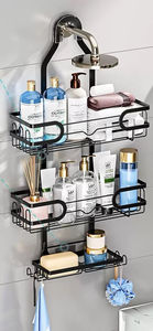 Estante de Almacenamiento de Baño de Acero Montado en la Pared, Estante de Esquina para Inodoro, Baño, Ducha, Sin Perforación - Product Image 5