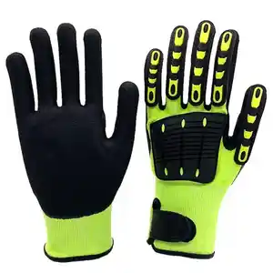 SONICE Wholesale Nitrile Oilfield TPR Knuckle Protection Cut Resistant HPPE Mechanical Working Anti Impact Gloves