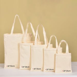 Bolso de mano de tela de algodón de tamaño personalizado al por mayor, bolso de lona con logotipo impreso personalizado - Product Image 4