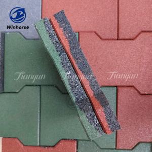 Karet Premium batu bata interlock untuk kuda stabil lantai kios lorong Gang tahan lama peredam kejut karet Eco - Product Image 2