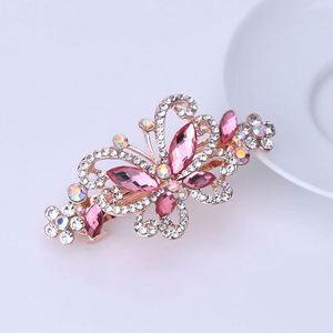 Mini-pince à cheveux incrustée de diamants, barrette en strass champagne pour femme, épingles à cheveux papillon colorées en cristal, pinces à cheveux à ressort - Product Image 4