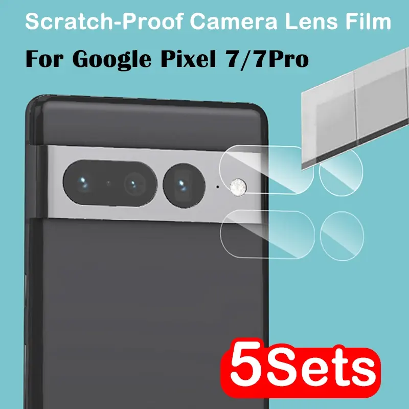 5 takım kamera Lens ekran koruyucu için Google piksel 7 7Pro HD temiz çizilmeye dayanıklı yumuşak hidrojel Film Lens Sticker değil cam