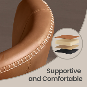 <span class=keywords><strong>Chaises</strong></span> de salle à manger modernes <span class=keywords><strong>VASAGLE</strong></span> avec dossier en forme de coquille recouvert de cuir PU et pieds en métal noir, lot de 2 pour cuisine et salle à manger - Product Image 4