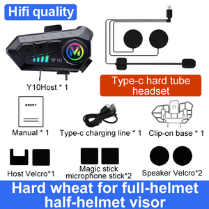 Hot Bán Y10 Lớn Bettery 1000MAh Mũ Bảo Hiểm Bule Răng Tai Nghe Moto Với Bằng Giọng Nói Trợ lý/Âm Nhạc/Cuộc Gọi Điện Thoại Mũ Bảo Hiểm Phụ Kiện - Product Image 4