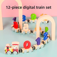 Train magnétique numérique éducatif pour enfants (4-6 ans) – Jouet de construction à assembler avec lettres, à tirer, en boîte colorée